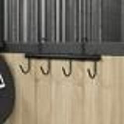 vidaXL Porte-bride avec 6 crochets tournants noir acier