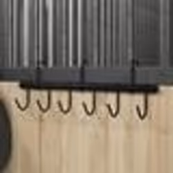 vidaXL Porte-bride avec 9 crochets tournants noir acier