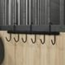 vidaXL Porte-bride avec 9 crochets tournants noir acier