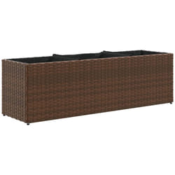 Jardinière avec 3 pots marron 105x30x32 cm résine tressée vidaXL