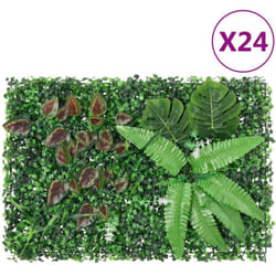 Vidaxl - Clôture À Plantes Artificielles 24 Pcs Vert 40x60 Cm