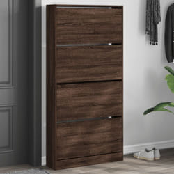 vidaXL Armoire à chaussures 4 tiroirs rabattables chêne marron