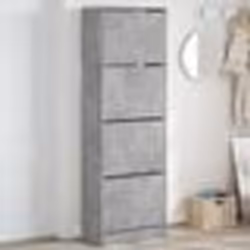vidaXL Armoire à chaussures 4 tiroirs rabattables gris béton