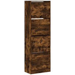 Vidaxl - Armoire à chaussures 4 tiroirs rabattables chêne fumé