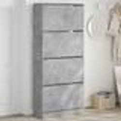 vidaXL Armoire à chaussures 4 tiroirs rabattables gris béton