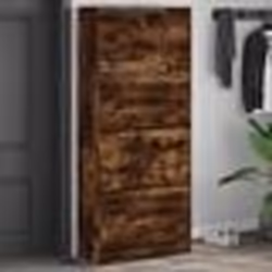vidaXL Armoire à chaussures 4 tiroirs rabattables chêne fumé