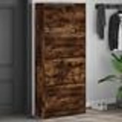 vidaXL Armoire à chaussures 4 tiroirs rabattables chêne fumé