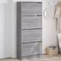 vidaXL Armoire à chaussures 4 tiroirs rabattables sonoma gris