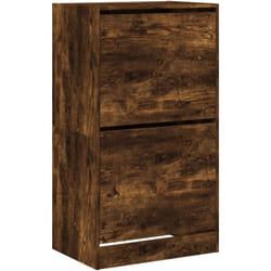 Vidaxl - Armoire à chaussures 2 tiroirs rabattables chêne fumé