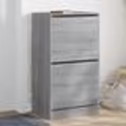 vidaXL Armoire à chaussures 2 tiroirs rabattables sonoma gris
