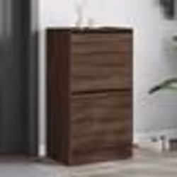 vidaXL Armoire à chaussures 2 tiroirs rabattables chêne marron