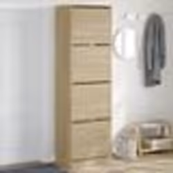 vidaXL Armoire à chaussures 4 tiroirs rabattables chêne 60x42x204 cm