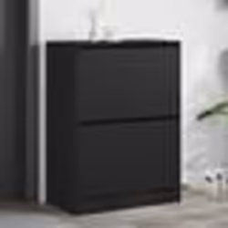 vidaXL Armoire à chaussures 2 tiroirs rabattables noir 80x42x108 cm