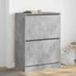 vidaXL Armoire à chaussures 2 tiroirs rabattables gris béton