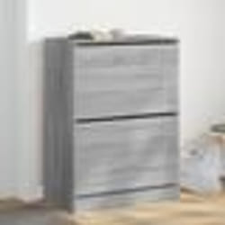vidaXL Armoire à chaussures 2 tiroirs rabattables sonoma gris