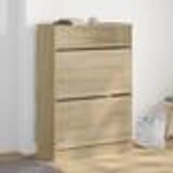 vidaXL Armoire à chaussures 2 tiroirs rabattables chêne sonoma