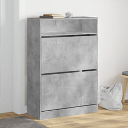 Vidaxl - Armoire à chaussures 2 tiroirs rabattables gris béton