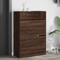 Armoire à chaussures 2 tiroirs rabattables chêne marron Vidaxl