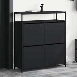 Vidaxl - Armoire à chaussures 4 tiroirs rabattables noir 100x34x112 cm