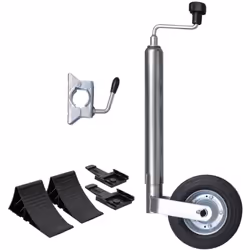 Cette roue jockey contient les accessoires nécessaires pour garantir le bon stationnement de votre remorque et augmenter votr ...