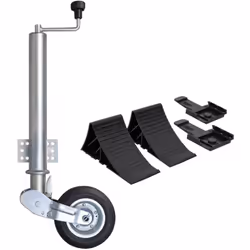 Cette roue de cric de remorque contient les accessoires nécessaires pour garantir le stationnement adéquat de votre remorque  ...