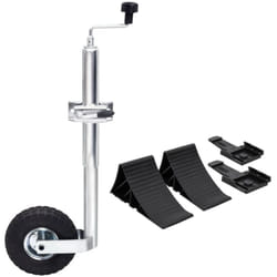 vidaXL Roue jockey 48 mm avec 1 pince divisée et des cales de roue