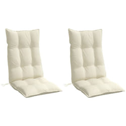 Coussins de chaise à dossier haut lot de 2 crème tissu oxford Vidaxl