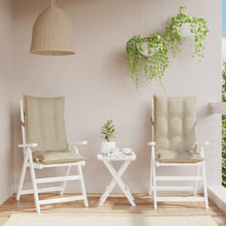 Vidaxl - Coussins de chaise à dossier haut lot de 2 beige tissu oxford