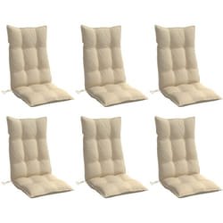 Coussins De Chaise À Dossier Haut Lot De 6 Beige Tissu Oxford Vidaxl