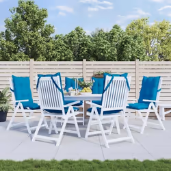 vidaXL Coussins de chaise à dossier haut lot de 6 bleu clair