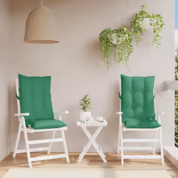 vidaXL Coussins de chaise à dossier haut lot de 2 vert tissu oxford