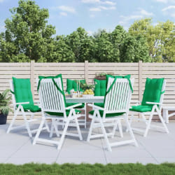 vidaXL Coussins Vert à Dossier Haut Lot de 6