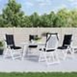 vidaXL Coussins de chaise à dossier haut lot de 4 noir tissu oxford