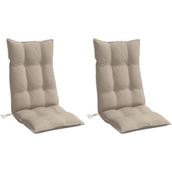 Vidaxl - Coussins de chaise à dossier haut lot de 2 taupe tissu oxford