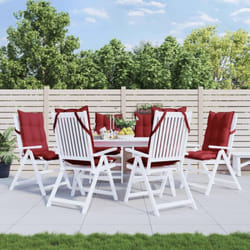 Coussins De Chaise À Dossier Haut Lot De 6 Rouge Bordeaux