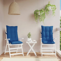 vidaXL Coussins à dossier haut - Bleu Royal