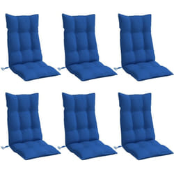 Coussins De Chaise À Dossier Haut Lot De 6 Bleu Royal