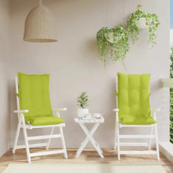 vidaXL Coussins de chaise à dossier haut vert vif