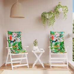 vidaXL Coussins de chaise à dossier haut lot de 2 multicolore