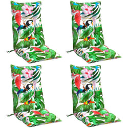 Coussins de chaise à dossier haut lot de 4 multicolore