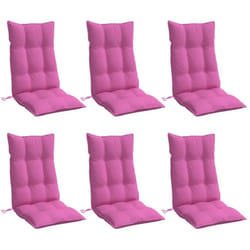 vidaXL Coussins de chaise à dossier haut lot de 6 rose tissu oxford