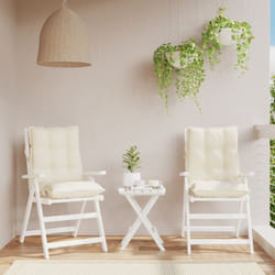 Vidaxl - Coussins de chaise à dossier bas lot de 2 crème tissu oxford