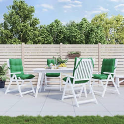 vidaXL Coussins de chaise à dossier bas lot de 4 vert tissu oxford
