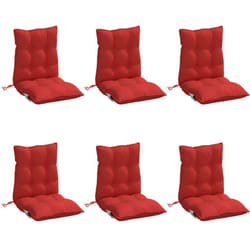 Coussins De Chaise À Dossier Bas Lot De 6 Rouge Tissu Oxford