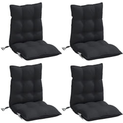 Vidaxl - Coussins de chaise à dossier bas lot de 4 noir tissu oxford