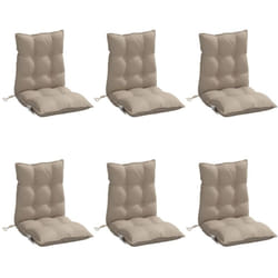 Coussins De Chaise À Dossier Bas Lot De 6 Taupe Tissu Oxford Vidaxl