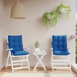 vidaXL Lot de 2 Coussins de Chaise à Dossier Bas Galette de Siège Imperméable Coussin dExtérieur Anti-glissement Jardin 377701