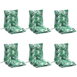 Coussins de chaise à dossier bas lot de 6 modèle de feuille Vidaxl