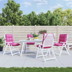 vidaXL Coussins de chaise à dossier bas lot de 4 rose tissu oxford