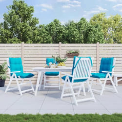 vidaXL Lot de 4 Coussins de Chaise à Dossier Bas Galette de Siège Imperméable Coussin dExtérieur Anti-glissement Jardin 377735